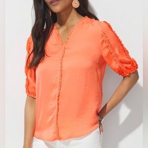 Chico’s Poppy Petal Blouson Top Size XL